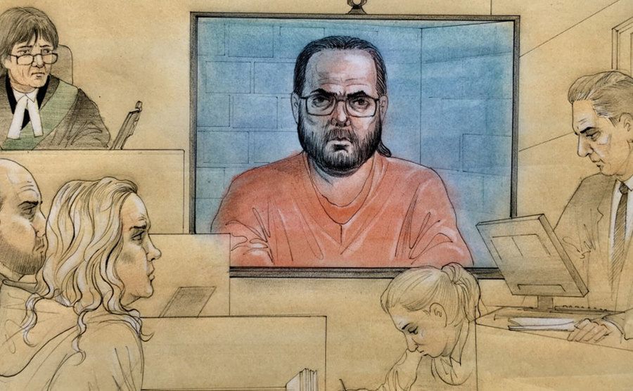 A sketch illustration from the trial.