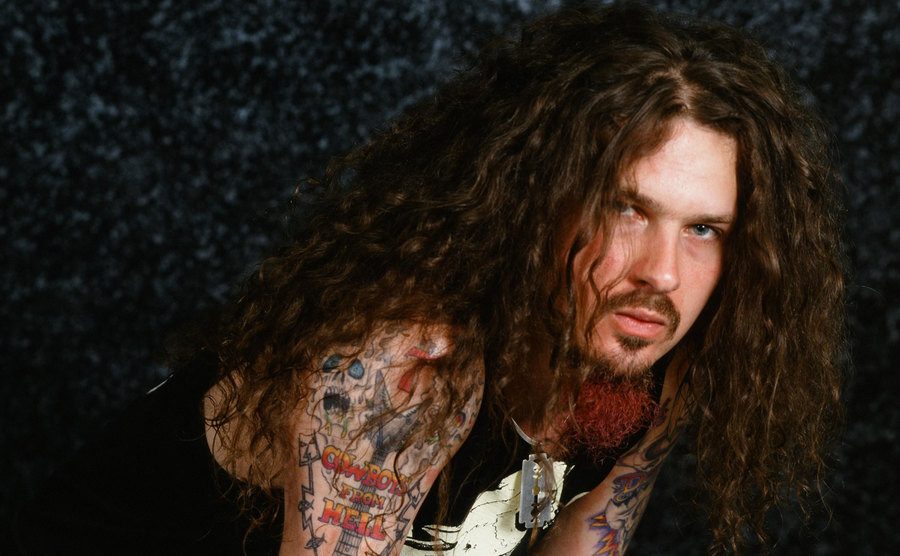 A portrait of Dimebag Darrell.