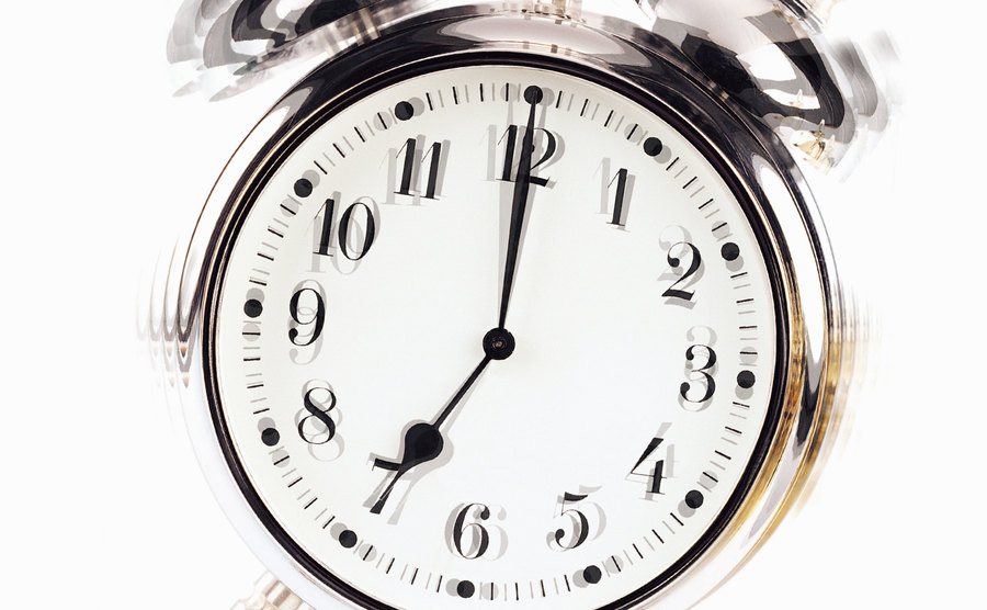 An image of an alarm clock ringing.