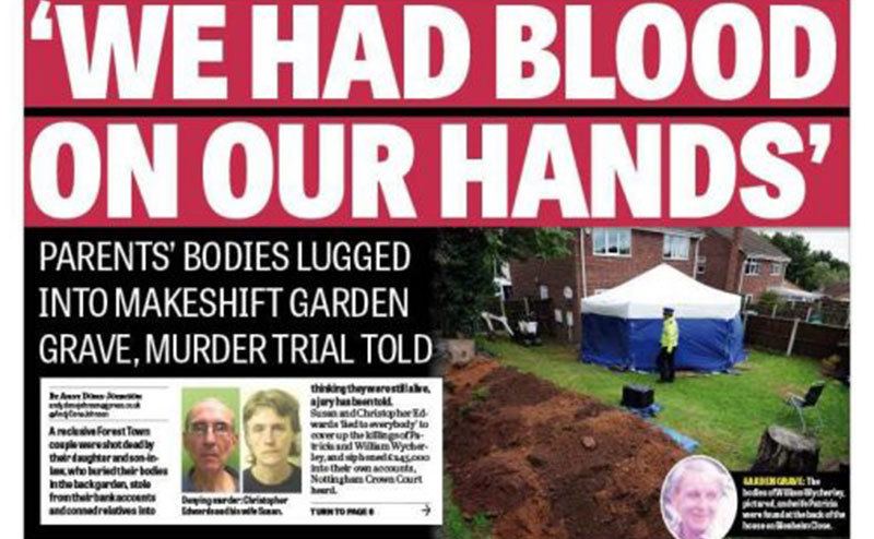 A newspaper clipping that reads ‘‘We Had Blood On Our Hands.’’