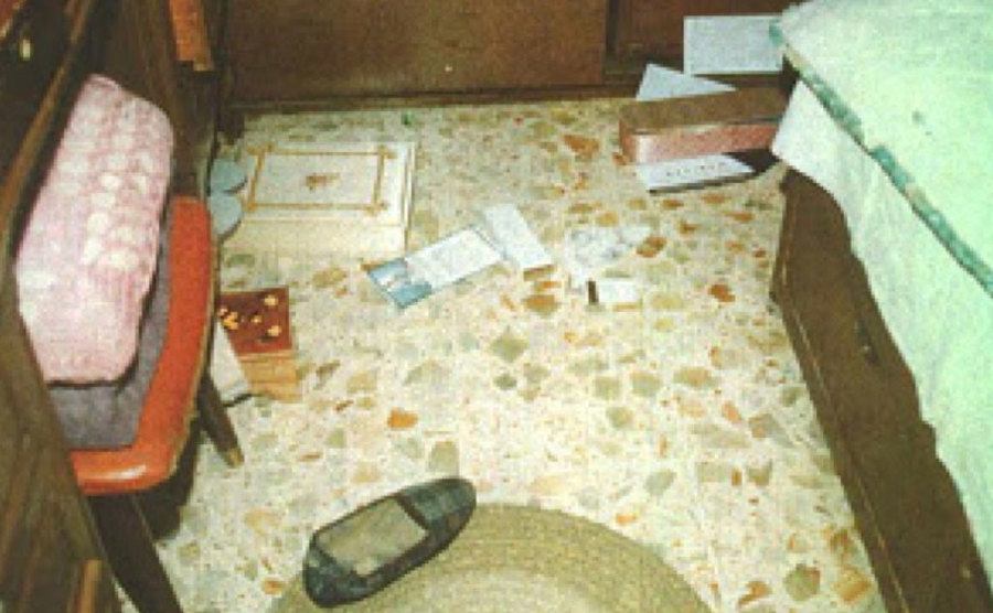 A photo of a crime scene.