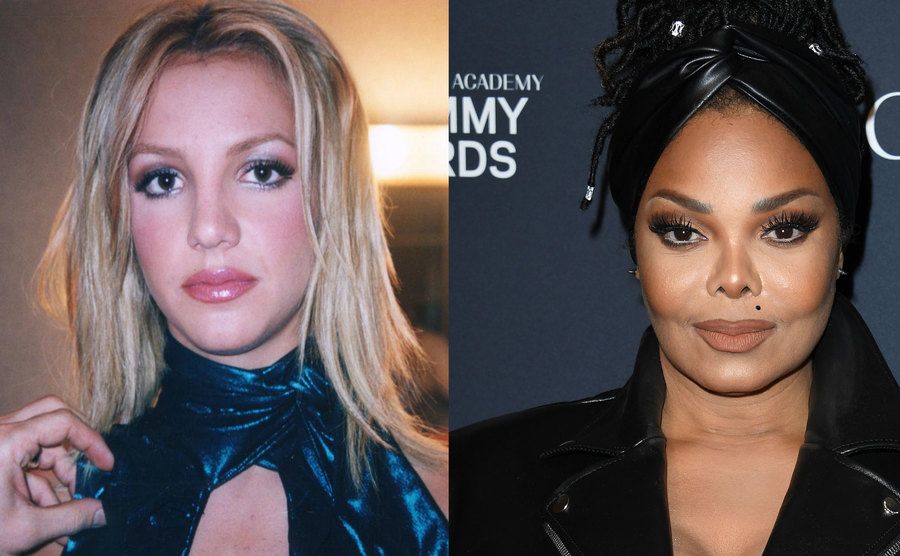 A still from Britney’s documentary / Janet Jackson attends an event.