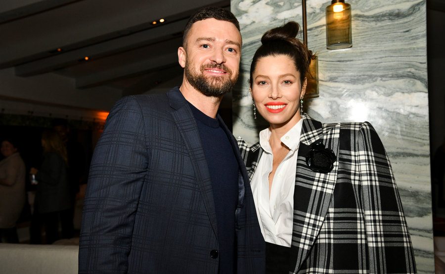 Justin Timberlake and Jessica Biel attend an event.