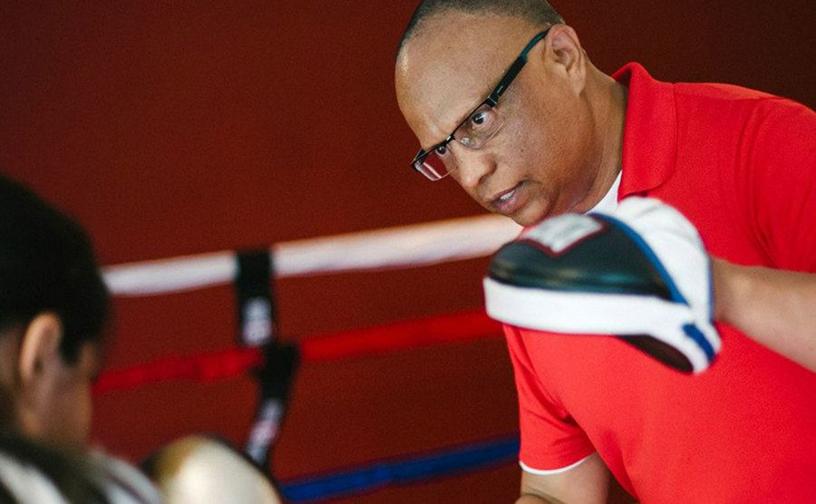A portrait of Ramon Sosa at the boxing gym.
