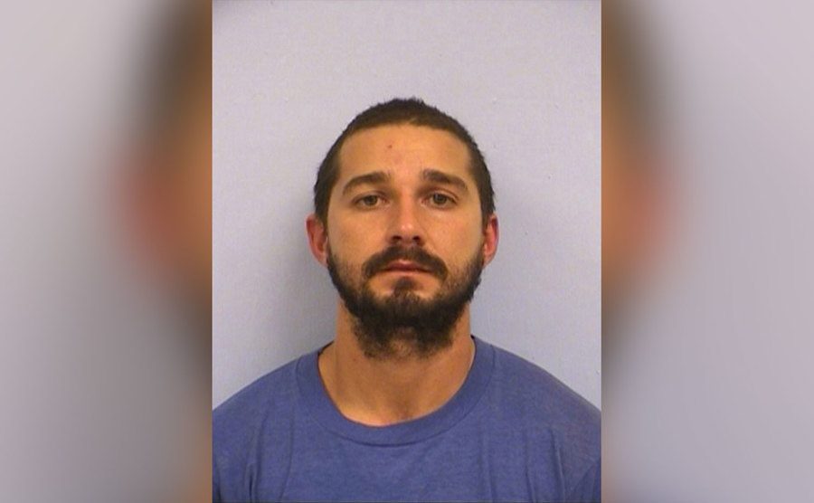 A mugshot of Shia LaBeouf. 