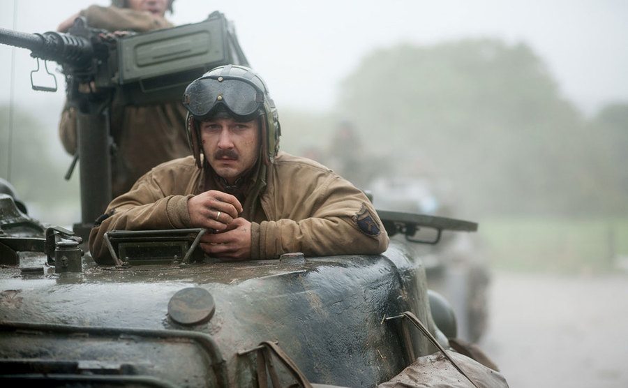 Shia LaBeouf in a still from Fury. 