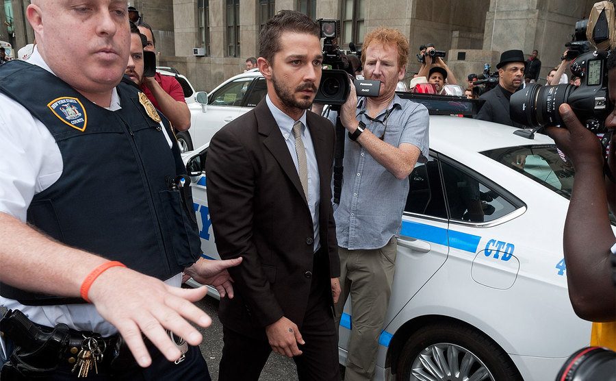 Shia LaBeouf is seen leaving Manhattan Criminal Court. 