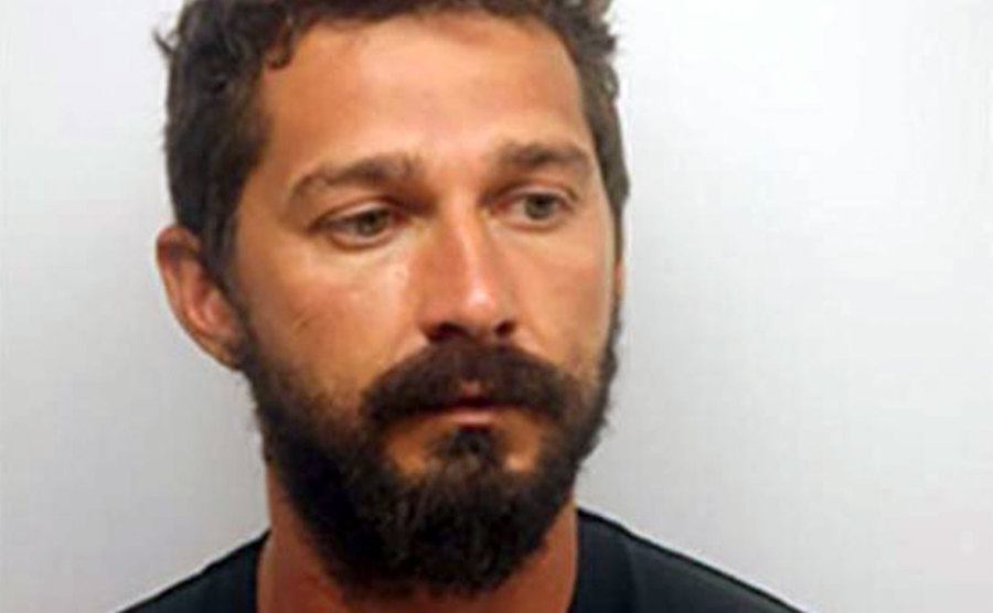 A mug shot of Shia LaBeouf. 