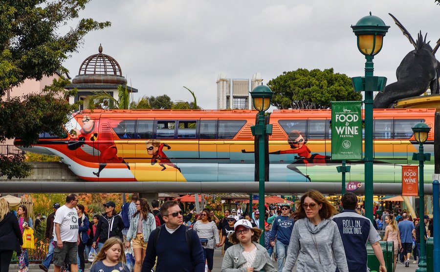 A shot of the Monorail Train at Disney World.