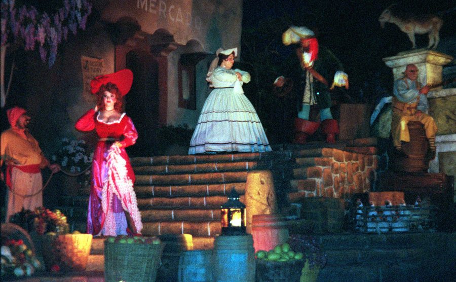 A picture of the original Pirate of the Caribbean ride.