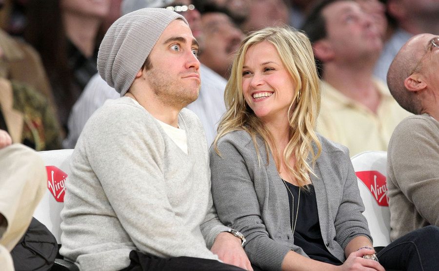 Jake and Reese are at a basketball game.