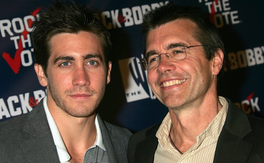 Jake Gyllenhaal and father Stephen at an event.