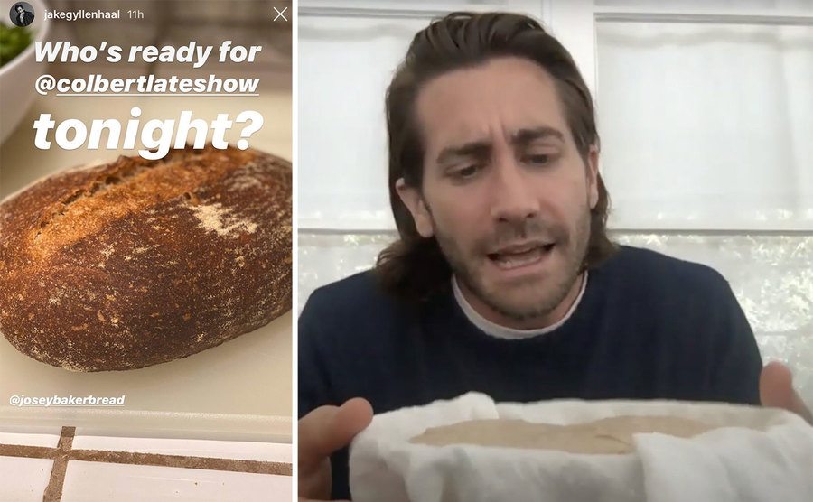 Bread Jake made / Jake showing off his breadmaking skills in an interview.