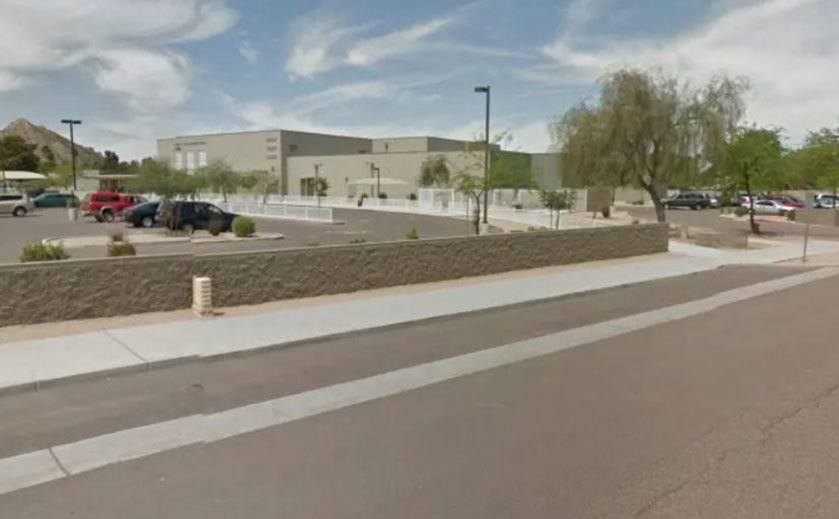 An exterior shot of the school.