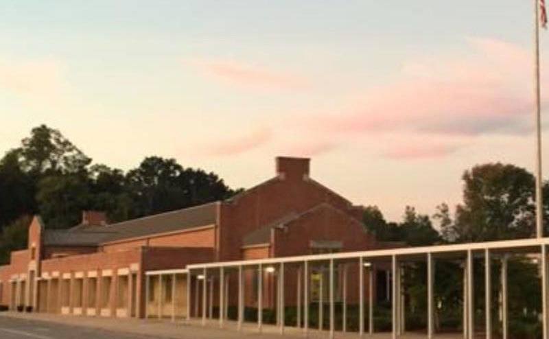 An exterior shot of the school.