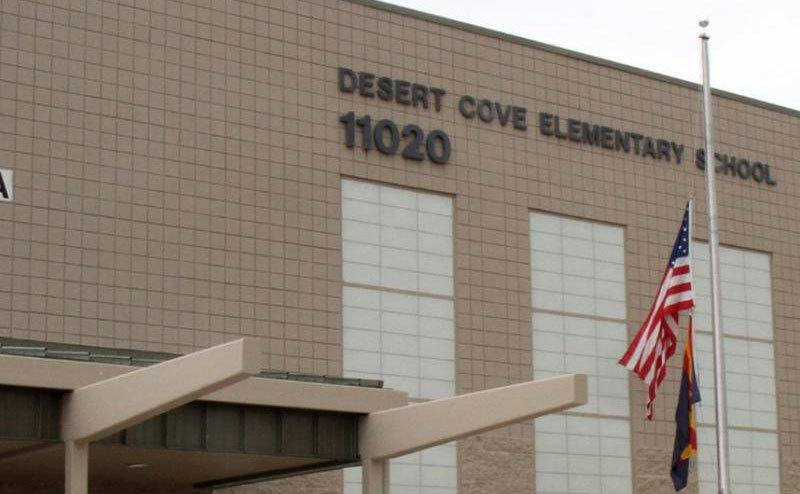 An exterior shot of the school.