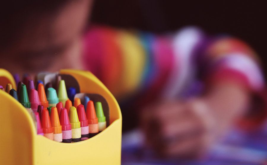 An image of a kid during class.