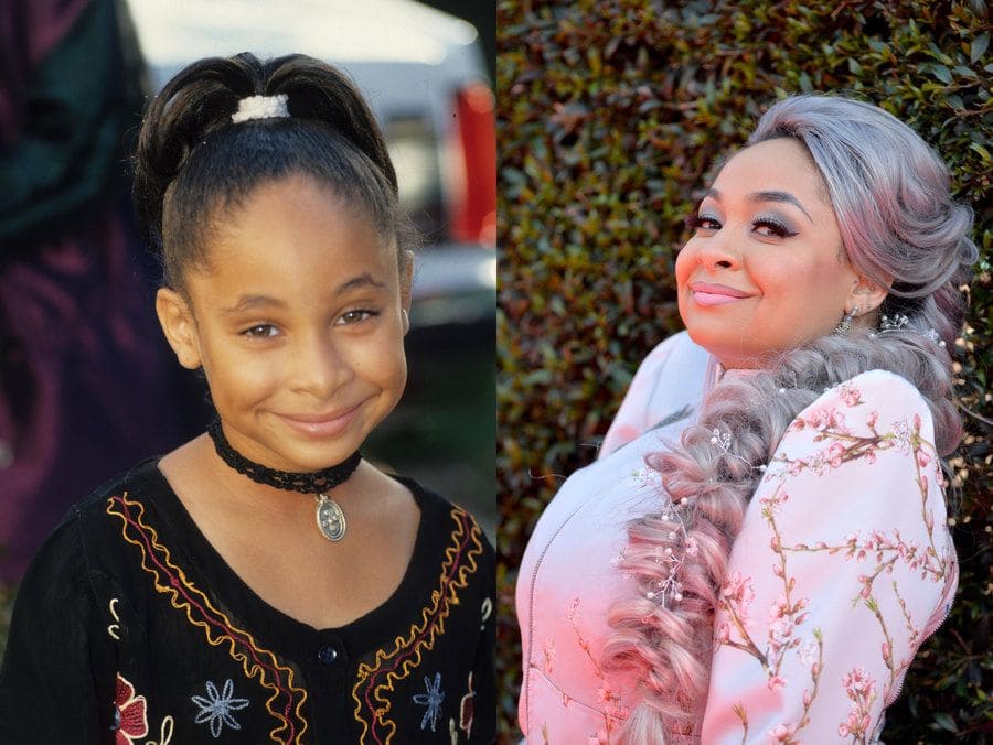 Raven Symone in 1993. / Raven Symone at the Daytime Emmys in 2018.