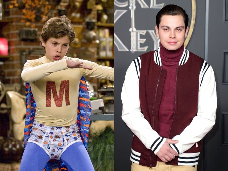 Jake T. Austin in The Wizards of Waverly Place in 2007. / Jake T Austin at the Locke and Key tv show premiere in 2020.
