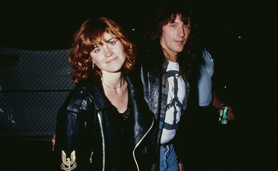 A backstage photo of Ally and Richie Sambora.