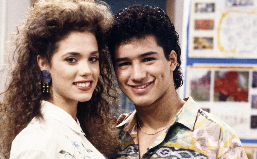 A publicity portrait of Berkley and Mario López for the show. 