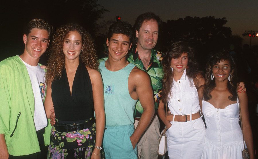 A dated portrait of Saved by the Bell’s cast.