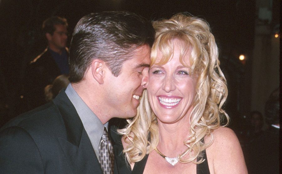 A photo of Erin and her husband at the film premiere.