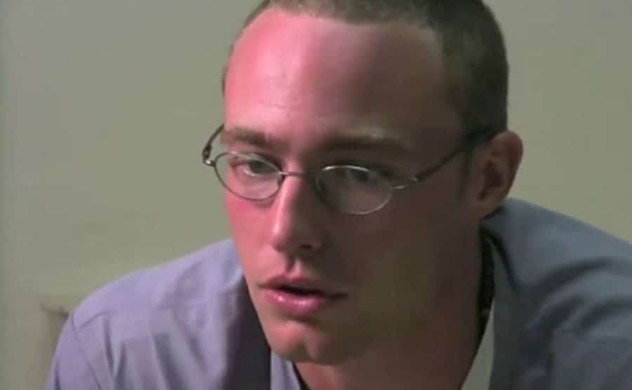 Josh Phillips speaks during an interview from prison.