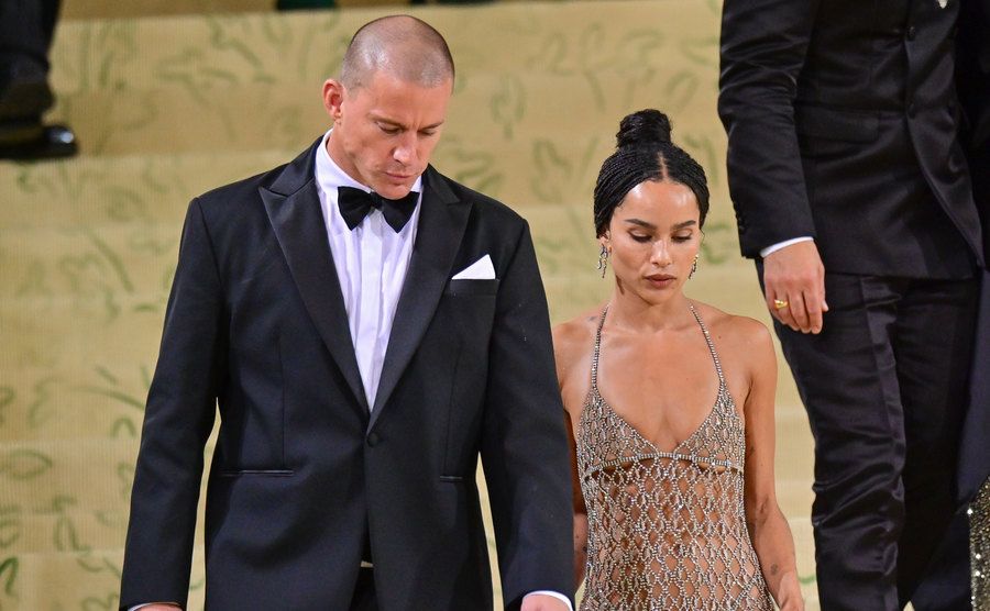 Channing Tatum and Zoe Kravitz leave the 2021 Met Gala. 