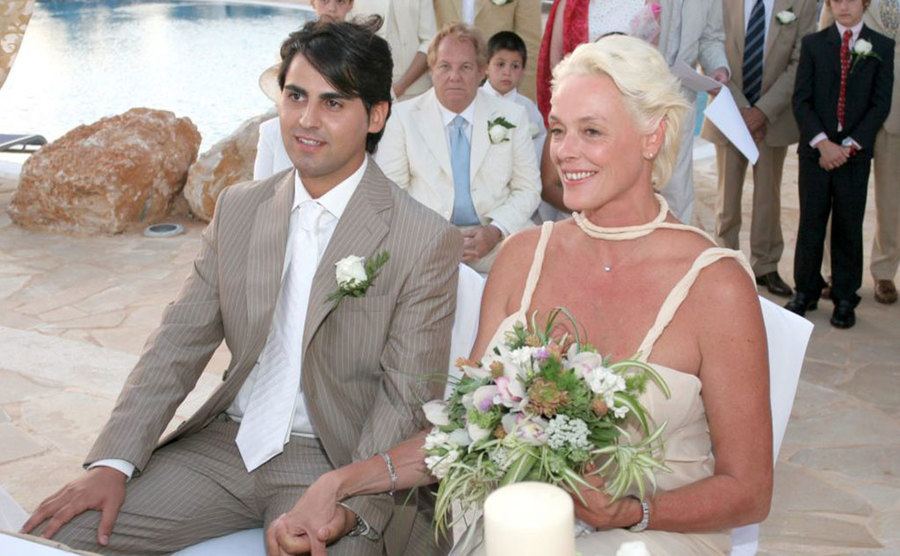 A photo of Dessi and Nielsen during their wedding.