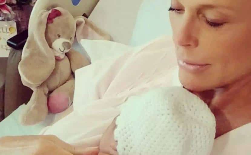 A picture of Nielsen and her newborn.