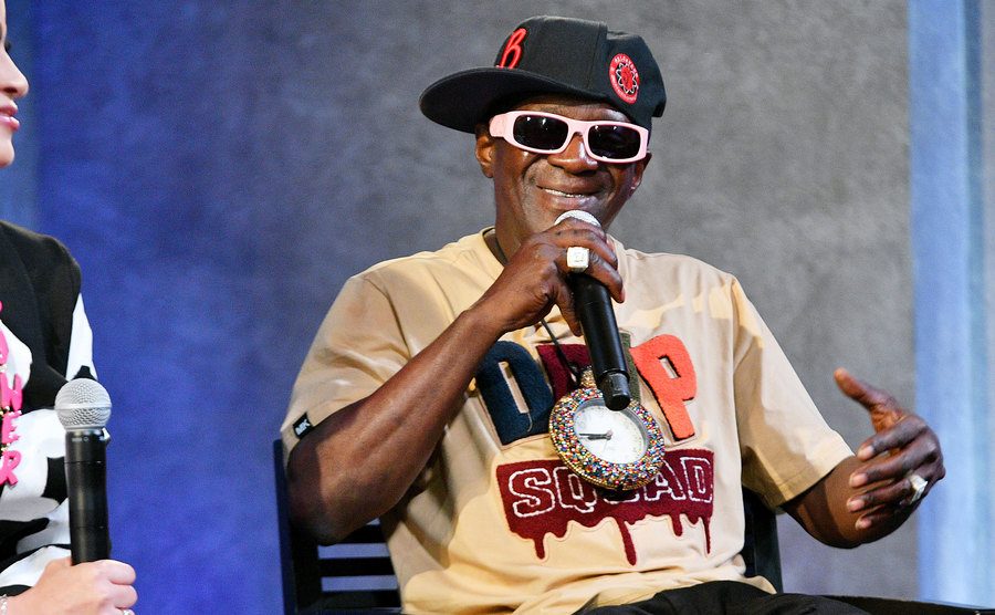 Flav speaks during an interview.