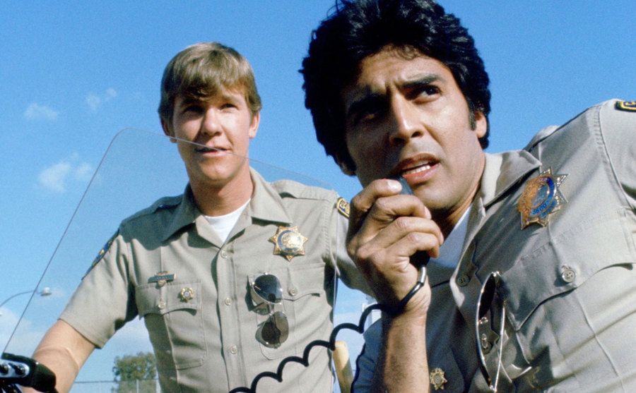 A still of Larry Wilcox and Erik Estrada in an episode.