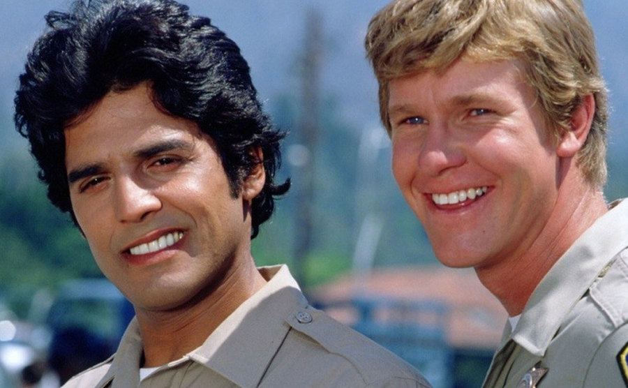 A promotional portrait of Estrada and Wilcox for the show.