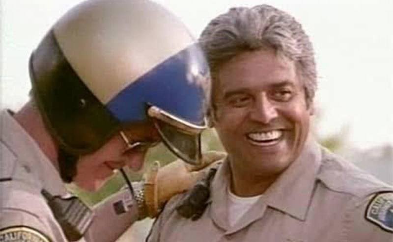 A photo of Erik Estrada behind the scenes.