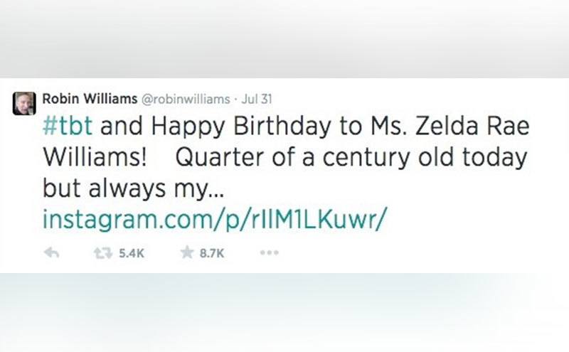 Robin Williams’ final tweet.
