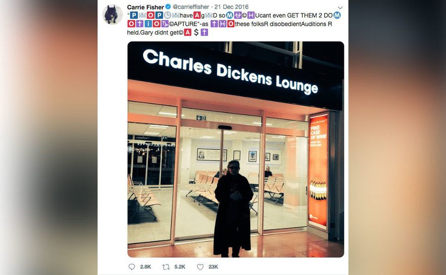 Carrie Fisher’s final tweet.