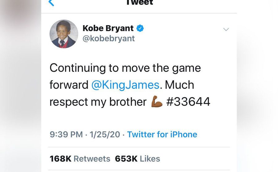 Kobe Bryant’s final tweet.