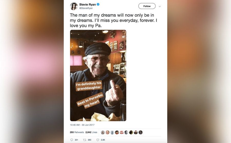 Stevie Ryan’s final tweet.