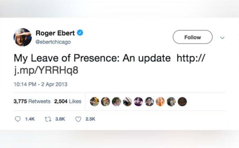 Roger Ebert’s final tweet.