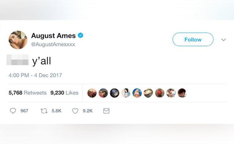 August Ames’ final tweet.