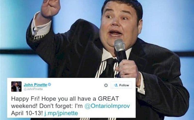 John Pinette’s final tweet.