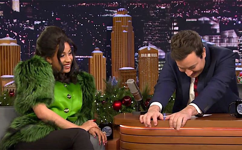 Jimmy Fallon is interviewing Cardi B.