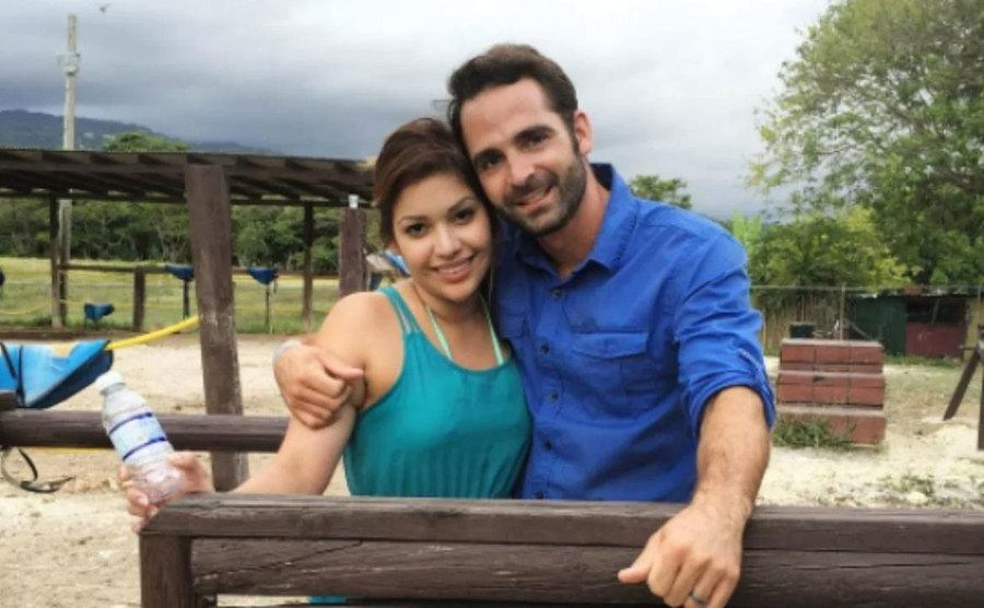 Lillian Vilchez and Tom Wilson are out in the park.