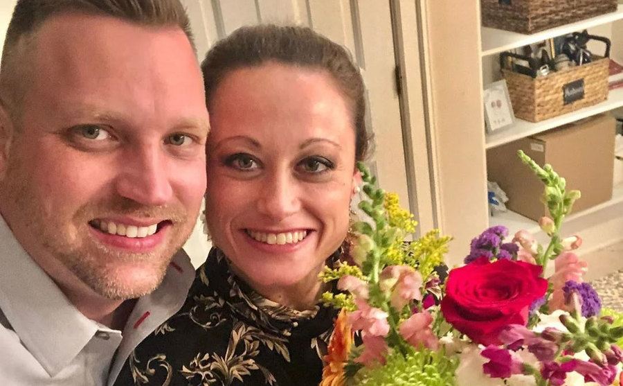 A selfie of Stephanie Sersen and AJ Vollmoeller.