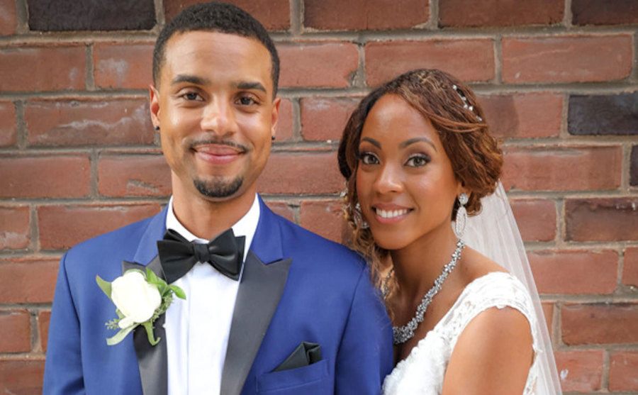 Brandon Reid and Taylor Dunklin on their wedding day.