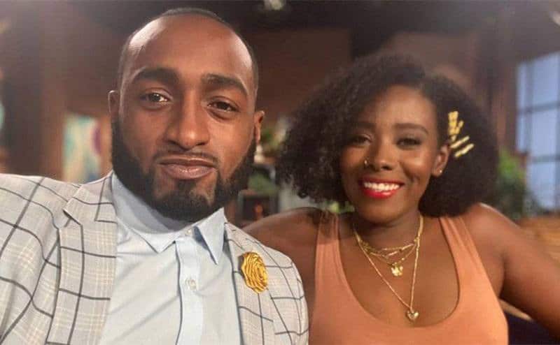 A selfie of Amani and Woody while on a dinner date.