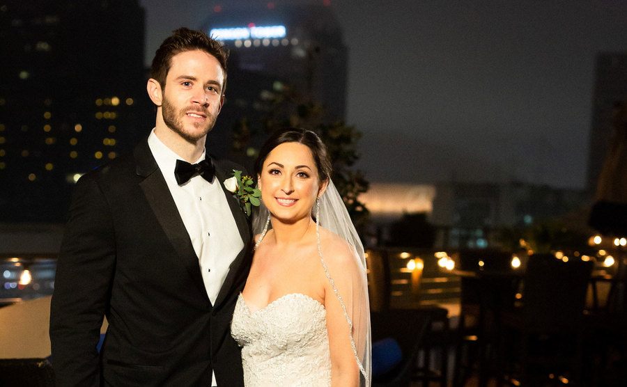 Brett and Olivia on their wedding day.