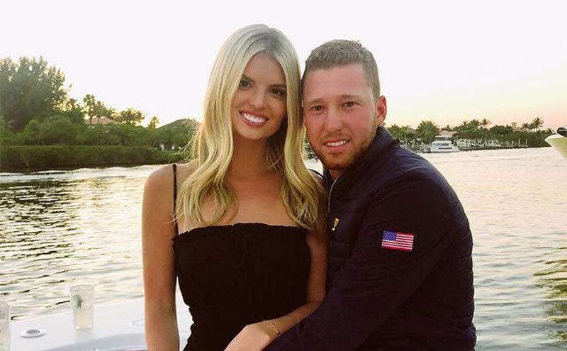 Victoria Slater poses with Daniel Berger on a boat ride.