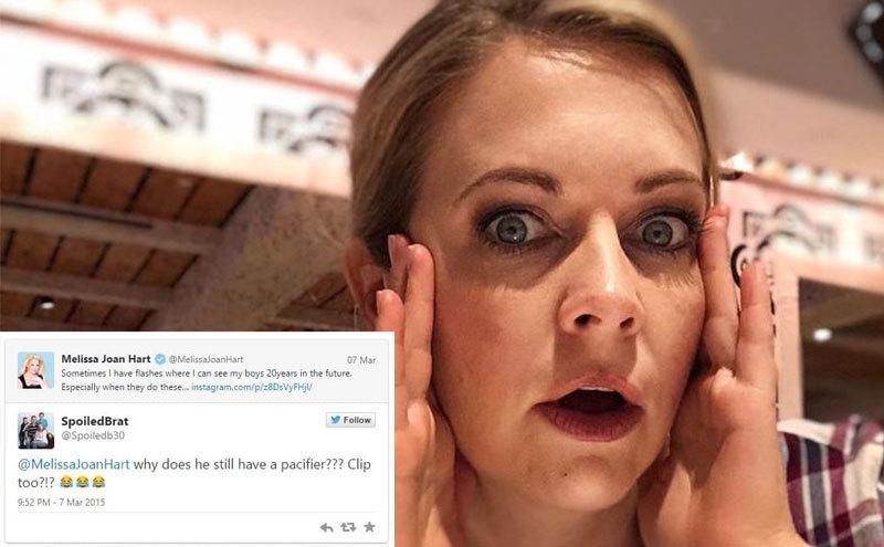 Melissa Joan Hart / Atweet from a mother reacting to the pacifier picture.